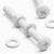 20x White PP Pan Head Plastic Screws & Bolts M6 x 60mm, Nuts & Washers