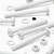 20x White PP Pan Head Plastic Screws & Bolts M6 x 60mm, Nuts & Washers