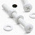 20x White PP Pan Head Plastic Screws & Bolts M6 x 60mm, Nuts & Washers