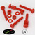 20x Red PP Pan Head Cross Plastic Screws & Bolts M6 x 40mm, Nuts & Washers