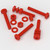 20x Red Pan Head, (PP), M6 x 40mm, Plastic Bolts, Nuts & Washers - Screws