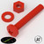 20x Red PP Pan Head Cross Plastic Screws & Bolts M6 x 40mm, Nuts & Washers