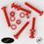 20x Red Pan Head, (PP), M6 x 40mm, Plastic Bolts, Nuts & Washers - Screws
