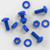 20x Blue PP Pan Head Cross Plastic Screws & Bolts M8 x 20mm, Nuts & Washers