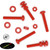 20x Red Pan Head, (PP) M3 x 20 mm, Plastic Bolts, Nuts & Washers - Screws