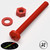 20x Red PP Pan Head Cross Plastic Screws & Bolts M6 x 60 mm, Nuts & Washers
