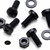 20x Black PP Pan Head Plastic Screws & Bolts M8 x 20mm, Nuts & Washers