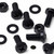 20x Black PP Pan Head Plastic Screws & Bolts M8 x 20mm, Nuts & Washers