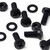 20x Black PP Pan Head Plastic Screws & Bolts M8 x 20mm, Nuts & Washers