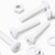 20x White PP Pan Head Plastic Screws & Bolts M4 x 20mm, Nuts & Washers