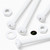20x White PP Pan Head Plastic Screws & Bolts M4 x 40mm, Nuts & Washers