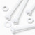 20x White PP Pan Head Plastic Screws & Bolts M4 x 40mm, Nuts & Washers