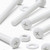 20x White PP Pan Head Plastic Screws & Bolts M4 x 40mm, Nuts & Washers