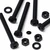 20x Black PP Pan Head Plastic Screws & Bolts M6 x 60mm, Nuts & Washers