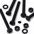 20x Black PP Pan Head Plastic Screws & Bolts M6 x 60mm, Nuts & Washers