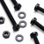 20x Black PP Pan Head Plastic Screws & Bolts M6 x 60mm, Nuts & Washers