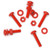 20x Red Pan Head, (PP), M4 x 20mm, Plastic Bolts, Nuts & Washers - Screws