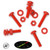 20x Red Pan Head, (PP), M4 x 20 mm, Plastic Bolts, Nuts & Washers - Screws