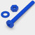 20x Blue Pan Head, (PP), M4 x 40 mm, Plastic Bolts, Nuts & Washers - Screws
