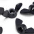 20x Black, Nylon Plastic, M4 Butterfly, Wing Nuts
