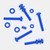 20x Blue Pan Head, (PP), M3 x 20 mm, Plastic Bolts, Nuts & Washers - Screws
