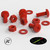 20x Red Pan Head, (PP), M8 x 20 mm, Plastic Bolts, Nuts & Washers - Screws