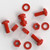 20x Red PP Pan Head Cross Plastic Screws & Bolts M8 x 20mm, Nuts & Washers