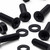 20x Black PP Countersunk Plastic Screws & Bolts M6 x 20 mm, Nuts & Washers