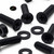20x Black PP Countersunk Plastic Screws & Bolts M6 x 20mm, Nuts & Washers