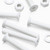 20x White, Countersunk Cross Head, (PP), M6 x 40mm, Plastic Bolts, Nuts & Washers - Screws