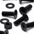 20x Black PP Countersunk Plastic Screws & Bolts M8 x 20 mm, Nuts & Washers
