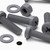 20x Grey PP Pan Head Cross Plastic Screws & Bolts M5 x 20 mm, Nuts & Washers