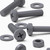 20x Grey, Pan Cross Head, (PP), M4 x 20mm, Plastic Bolts, Nuts & Washers -Screws