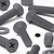 20x Grey PP Countersunk Plastic Screws & Bolts M5 x 20 mm, Nuts & Washers
