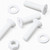 20x White PP Countersunk Plastic Screws & Bolts M6 x 20mm, Nuts & Washers
