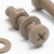 5x Natural PEEK Pan Head Plastic Screws & Bolts M4 x 20mm, Nuts & Washers