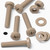 5x Natural PEEK Pan Head Plastic Screws & Bolts M4 x 20mm, Nuts & Washers