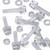 60x Clear Acrylic / PC Slotted Knurled Thumbscrews, M4 x 20mm, Nuts & Washers