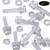 60x Clear Acrylic / PC Slotted Knurled Thumbscrews, M4 x 20mm, Nuts & Washers