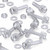 60x Clear Acrylic / PC Slotted Knurled Thumbscrews, M4 x 20 mm, Nuts & Washers
