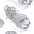 60x Clear Acrylic Slotted Knurled Thumbscrews M4 x 20mm, Nuts & Washers