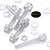 60x Clear Acrylic Slotted Knurled Thumbscrews M4 x 30mm, Nuts & Washers
