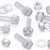 60x Clear Acrylic Slotted Knurled Thumbscrews M8 x 25mm, Nuts & Washers