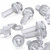 60x Clear Acrylic Slotted Knurled Thumbscrews M8 x 25mm, Nuts & Washers