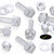 60x Clear Acrylic Slotted Knurled Thumbscrews M8 x 25mm, Nuts & Washers