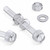 60x Clear Acrylic Slotted Knurled Thumbscrews M6 x 60 mm, Nuts & Washers