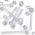 60x Clear Acrylic Slotted Knurled Thumbscrews M6 x 60mm, Nuts & Washers
