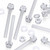 60x Clear Plastic Acrylic Thumbscrews, M6 x 60mm, slotted + knurled, Nuts, Washers & Bolts