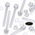 60x Clear Acrylic / PC Slotted Knurled Thumbscrews, M6 x 60 mm, Nuts & Washers