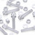 60x Clear Acrylic Slotted Knurled Thumbscrews M5 x 25mm, Nuts & Washers